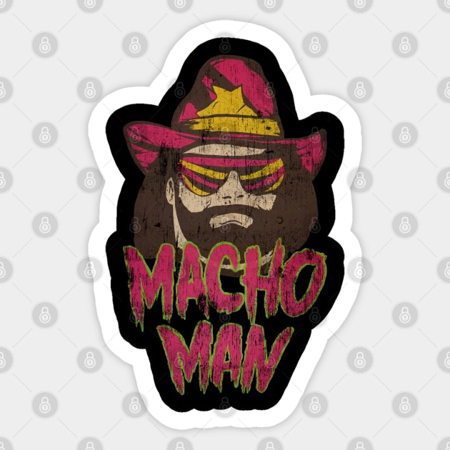 Macho Man Vintage Sticker by Gustavo Alvaro